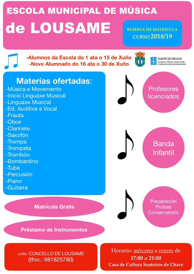 Prazo matrícula de novos alumnos Escola Municipal de Música