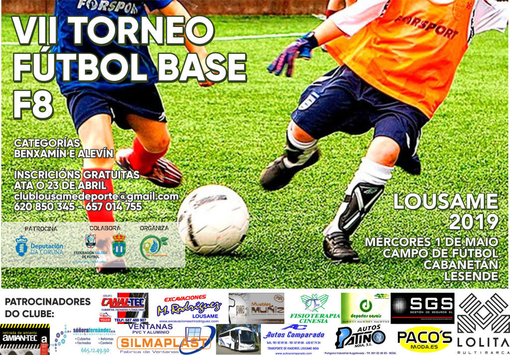 Abertas as inscricións no VII Torneo Fútbol Base F8 Lousame, que terá lugar o mércores 1 de maio no campo de fútbol de Cabanetán