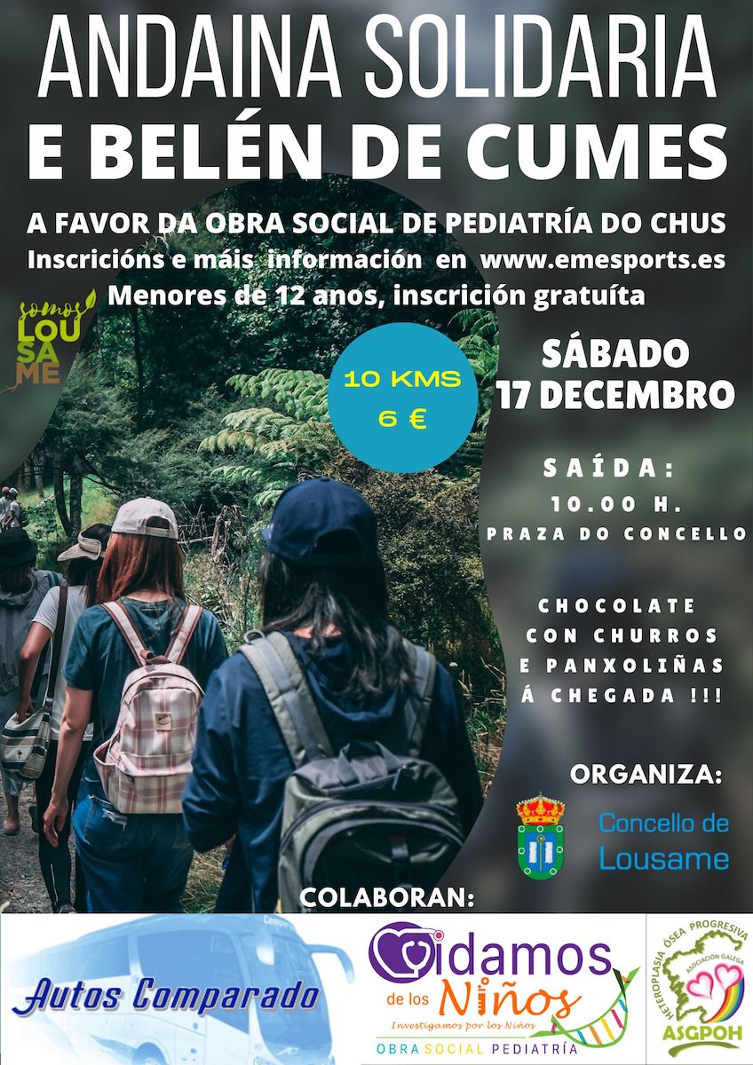 O Concello de Lousame abre as anotacións na Andaina Solidaria / Belén de Cumes, que terá lugar o sábado 17 de decembro
