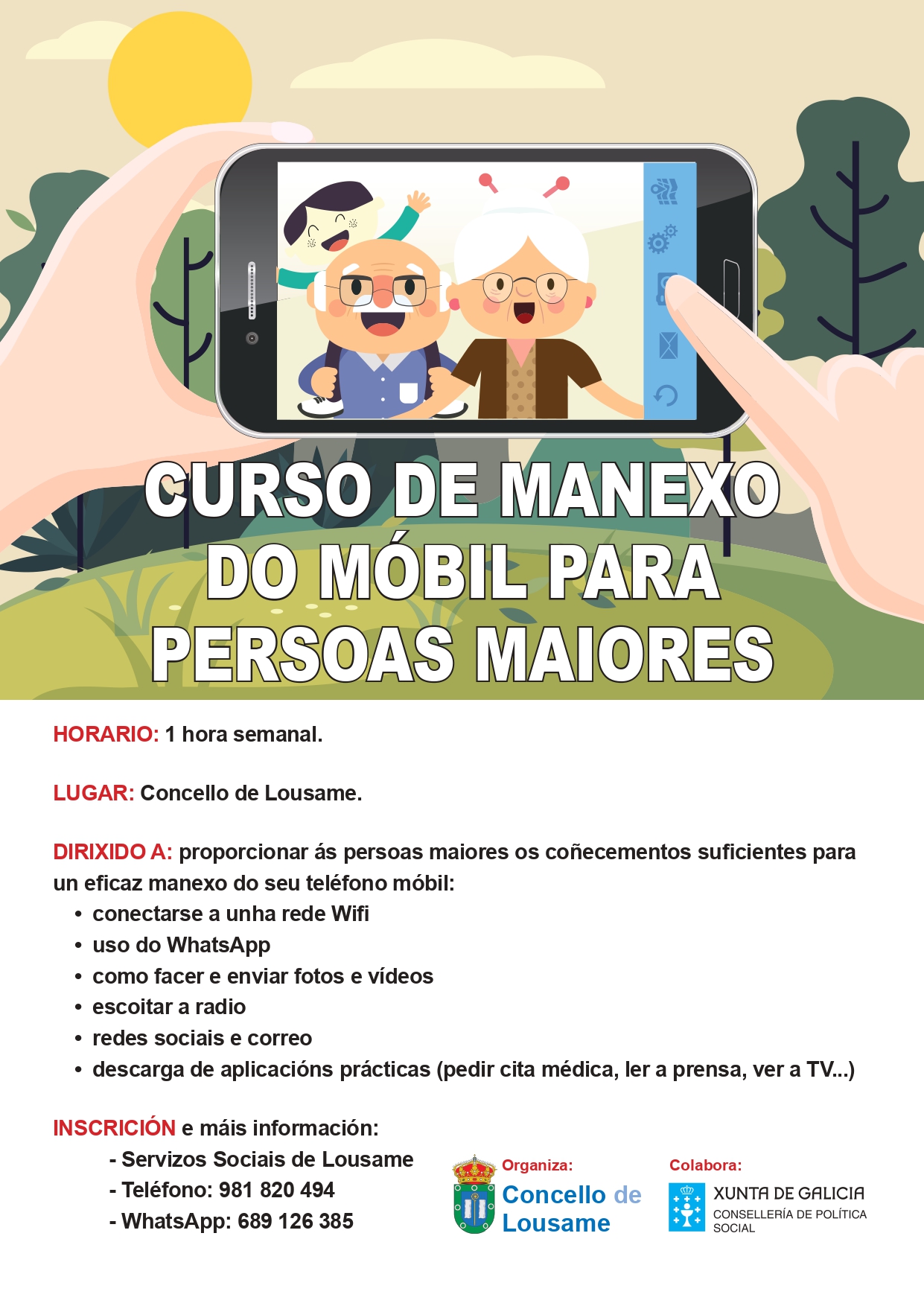 Nova edición do curso de manexo do móbil para persoas maiores