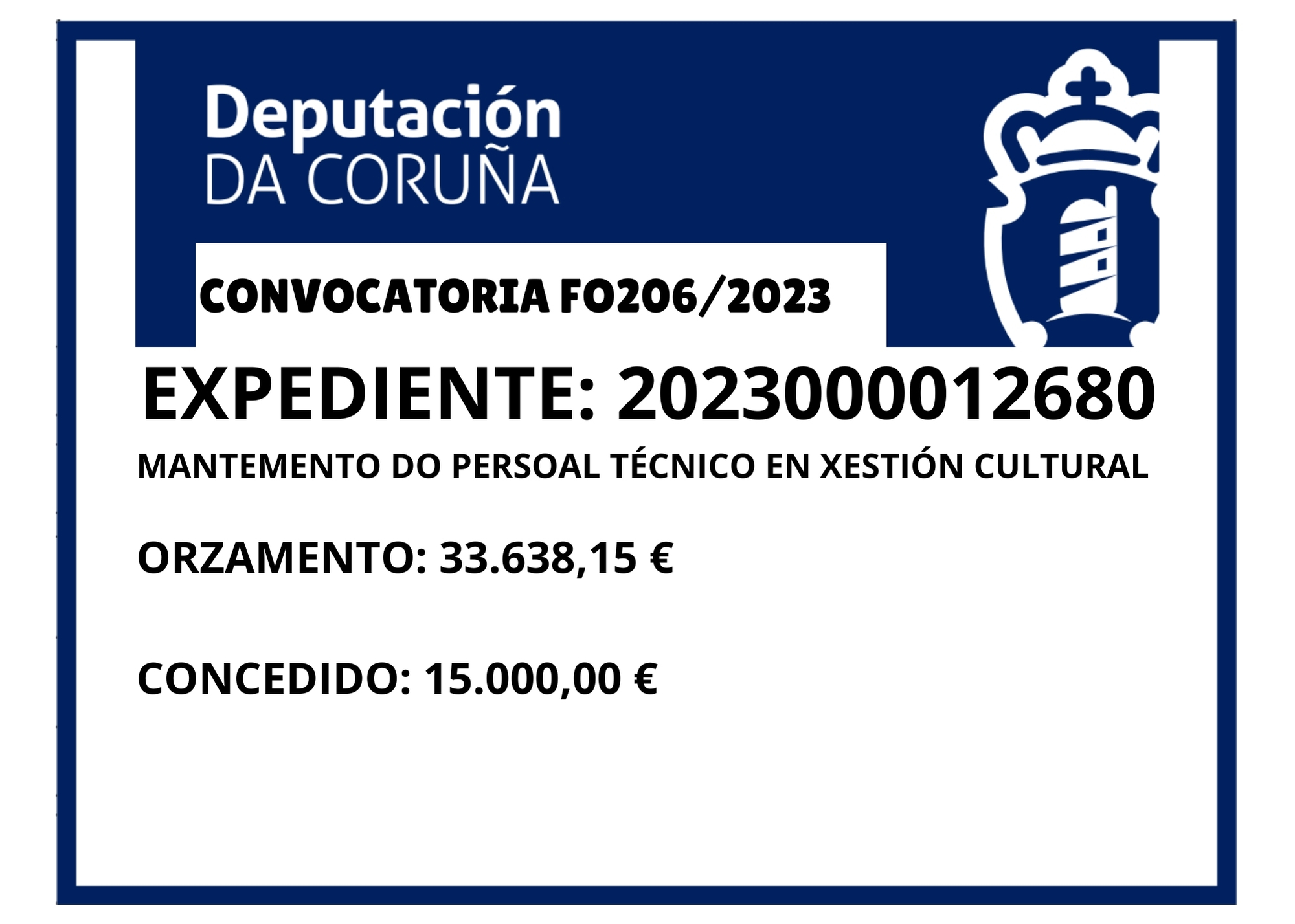 O CONCELLO DE LOUSAME RESULTOU BENEFICIARIO DUNHA SUBVENCIÓN DA DEPUTACIÓN DA CORUÑA