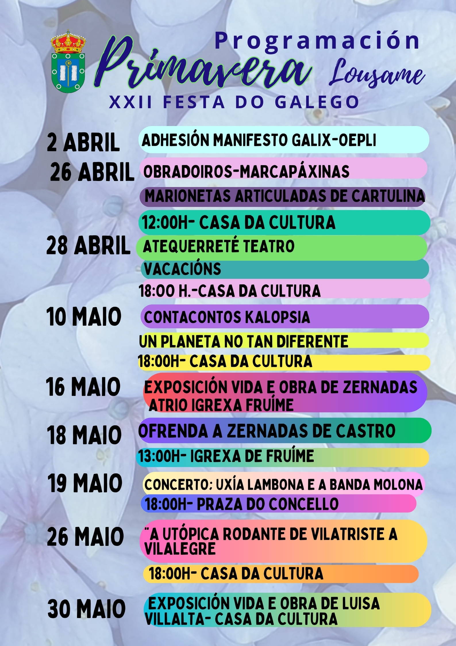Programación Primavera - Festa do Galego