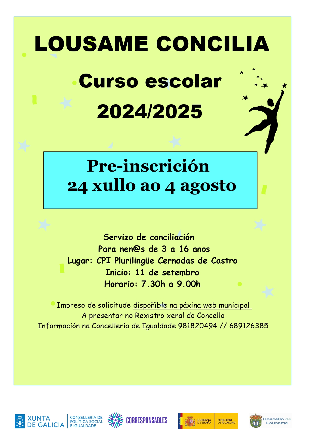 Convocatoria de prazas no Servizo Lousame Concilia para o periodo lectivo do curso 2024/25