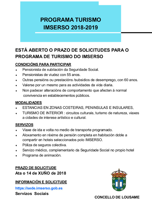Programa Turismo Imserso 2018-2019