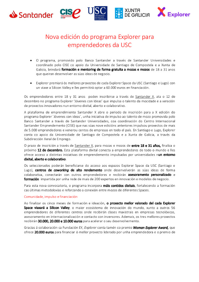 Información - Programa Explorer 2019