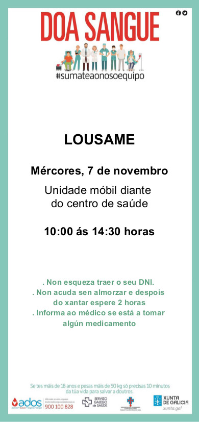 Doa Sangue Lousame 7 de Novembro