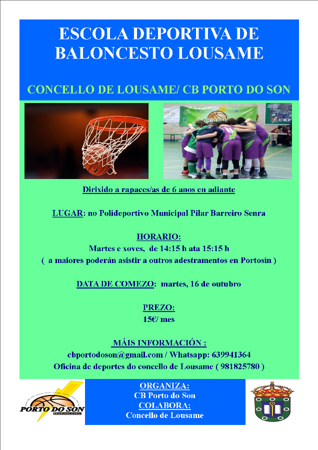 O Concello de Lousame e o Club de Baloncesto Porto do Son asinan un convenio de colaboración para o fomento deste deporte
