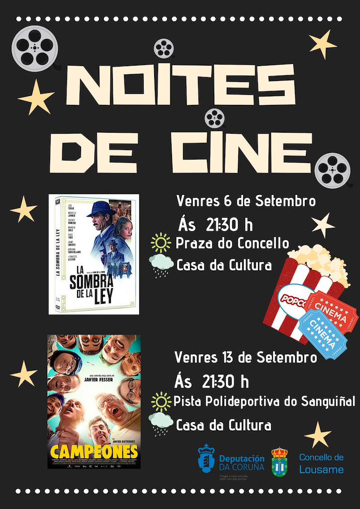 Noites de cine: 6 e 13 de setembro