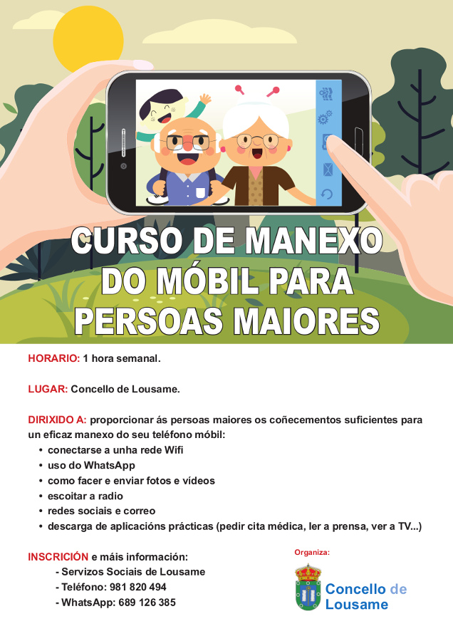 O Concello de Lousame organiza un curso para o manexo do móbil para persoas maiores