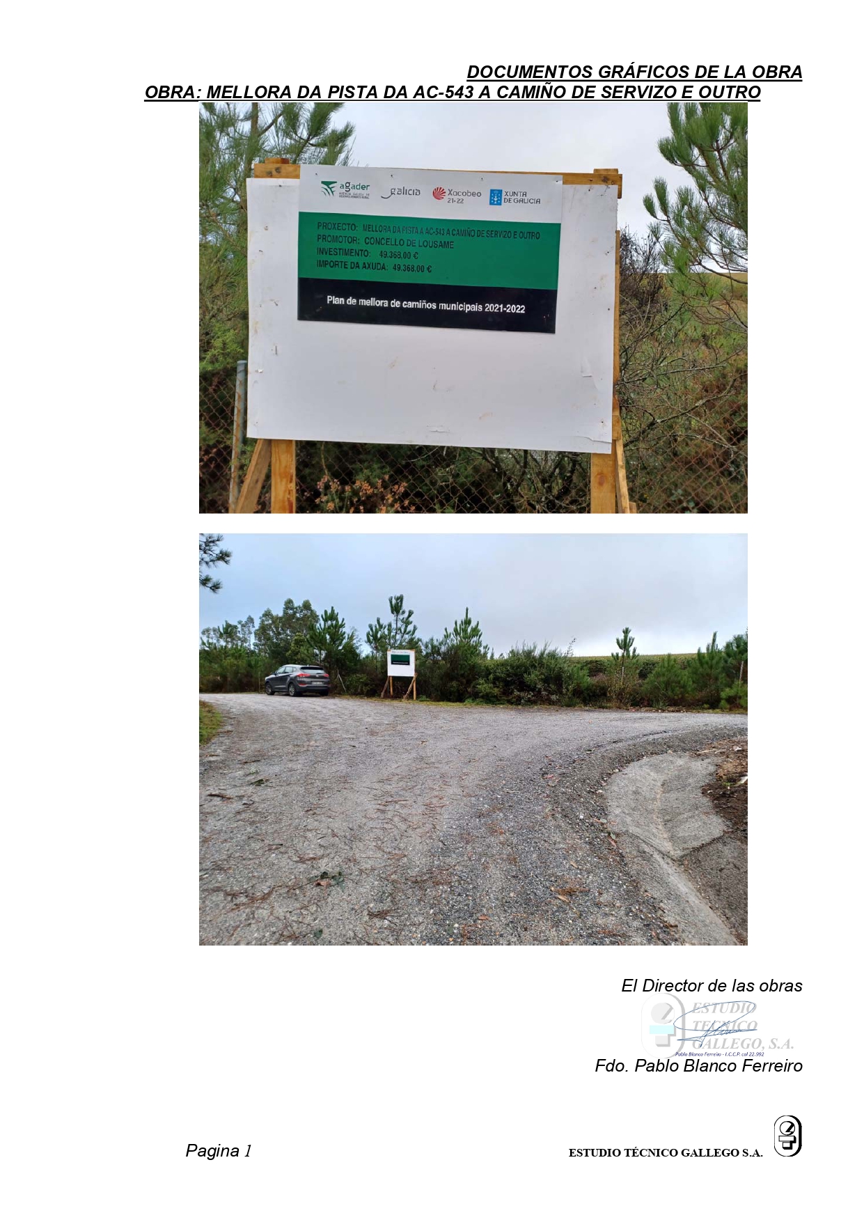 Obra: Mellora da pista da AC-543 A CAMIÑO DE SERZO E OUTRO