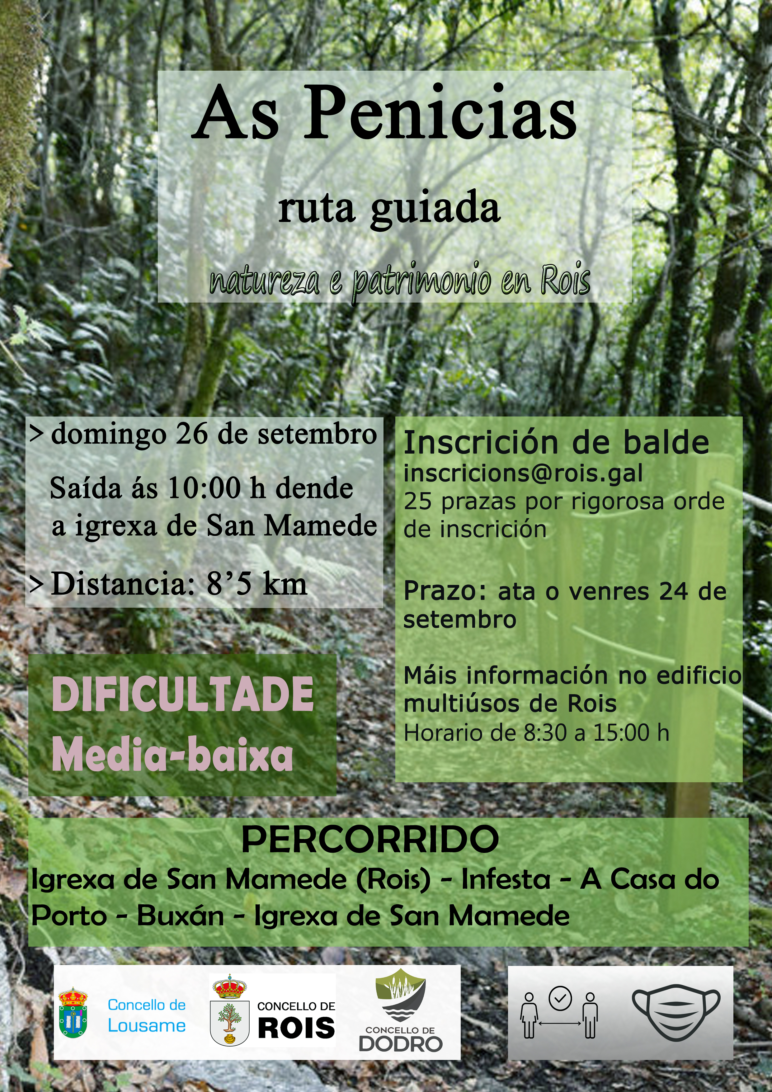 Ruta guiada polas Penicias (Rois) para amantes do sendeirismo, o 26 de setembro
