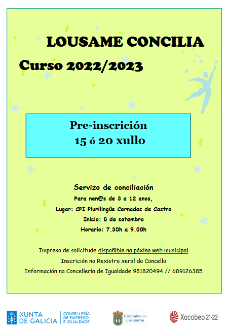 O 15 de xullo abre o prazo para a achega de solicitudes para o programa Concilia 2022/2023