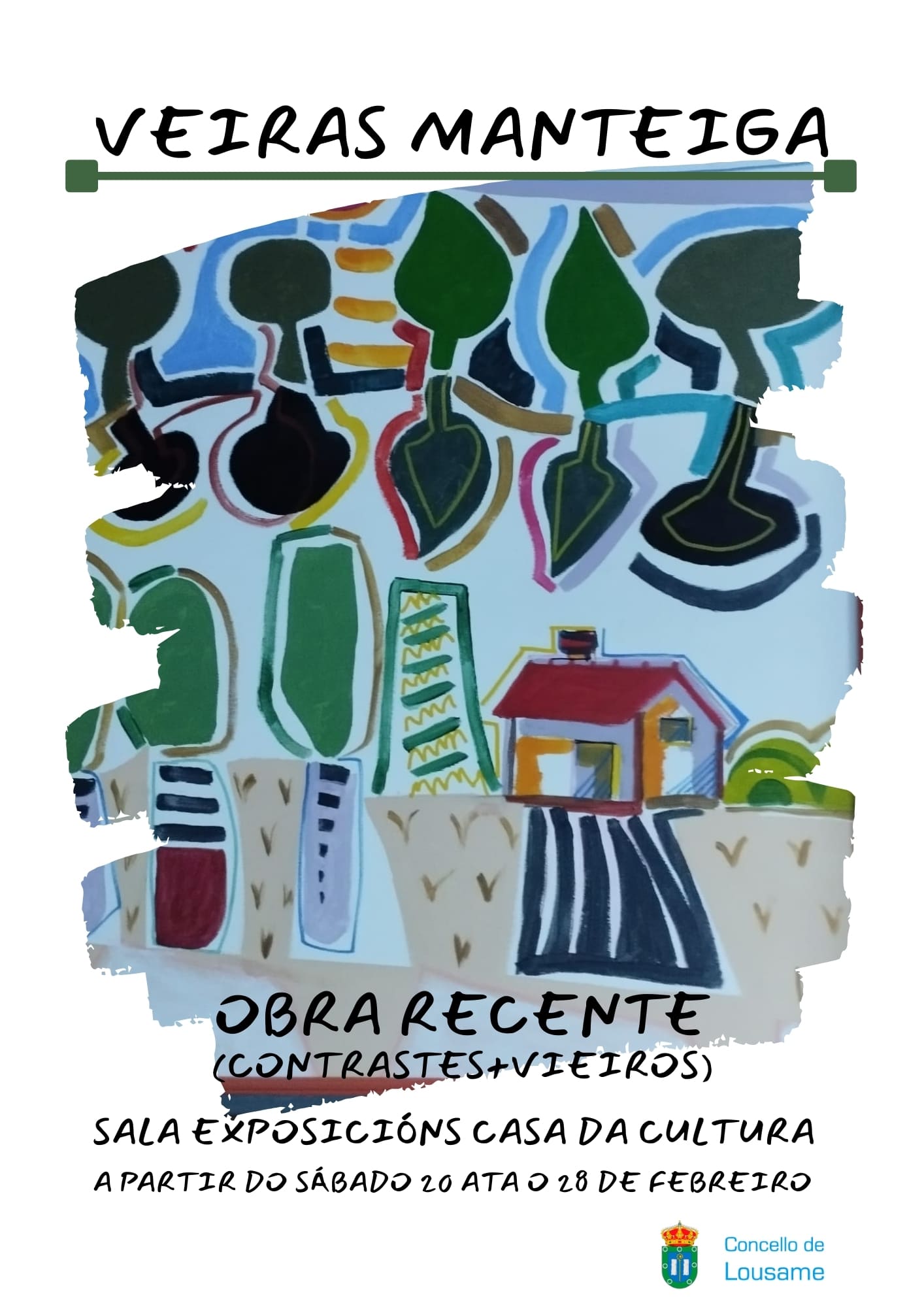 A Casa da Cultura de Lousame acollerá ata  o28 de febreiro a exposición Obra Recente (Contrastes+Vieiros) de José Luís Veiras Manteiga